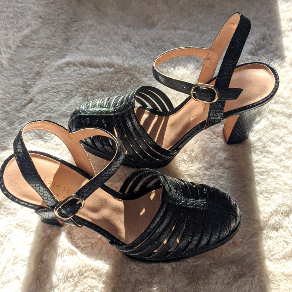 Kate Spade Campania Diamont Lux Embossed Snake leather heels
